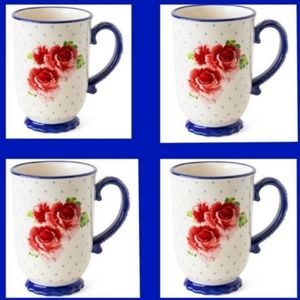 💜 New Pioneer Woman Heritage Floral Set of 4 Mugs